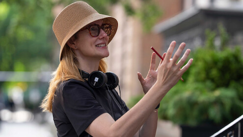 Director Laura Linney on set of 'Black Rabbit.'